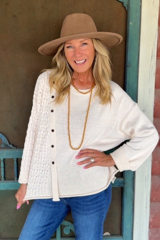 Cottage Charm Cream Sweater