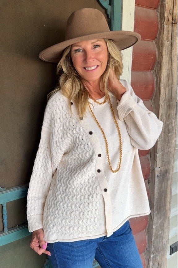 Cottage Charm Cream Sweater