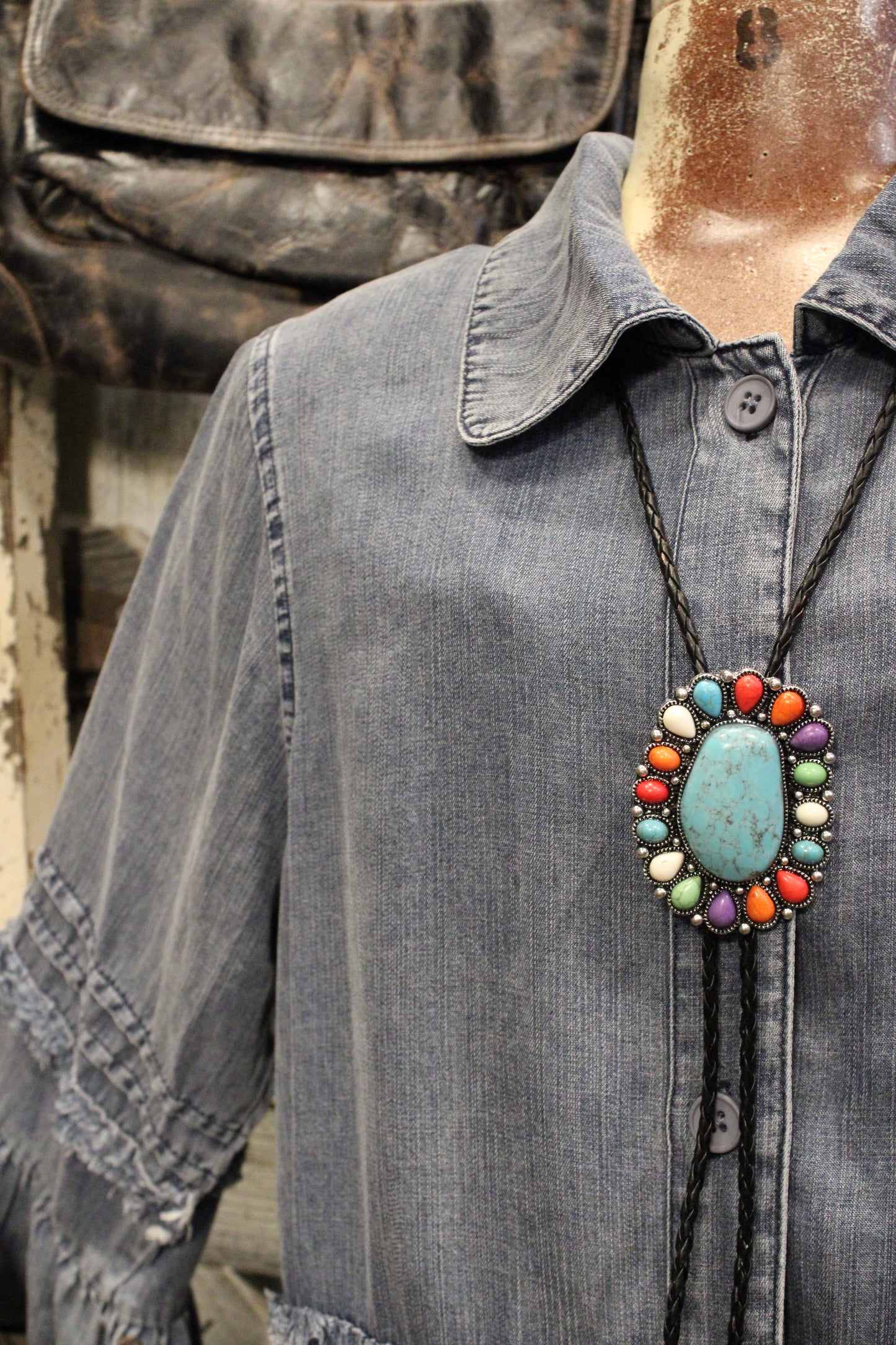 Prairie Skies Chambray Ruffle Top