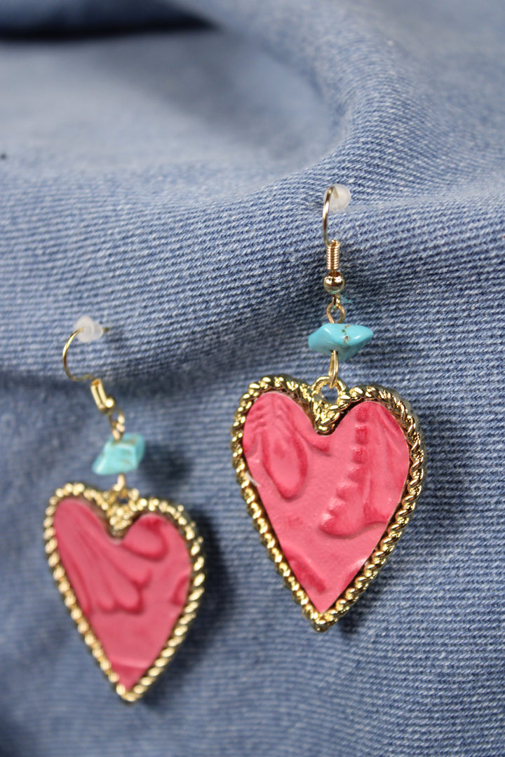 Leather Love Dangle Earrings