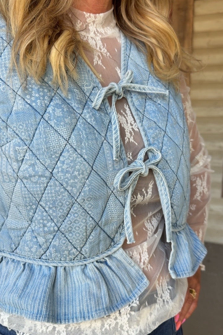 Tied And True Quilted Crop Vest