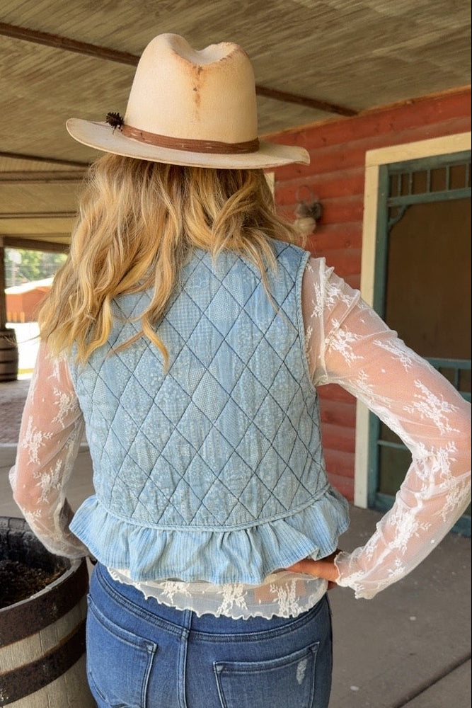Tied And True Quilted Crop Vest