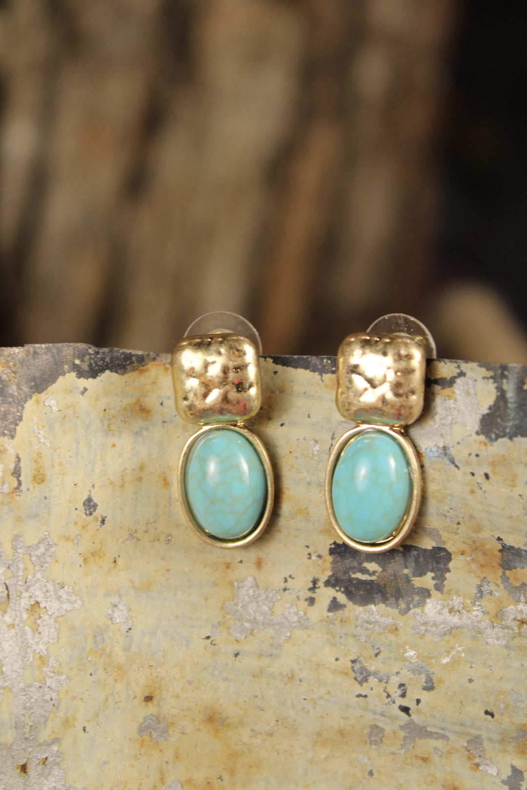 Boho Turquoise Nugget Earrings
