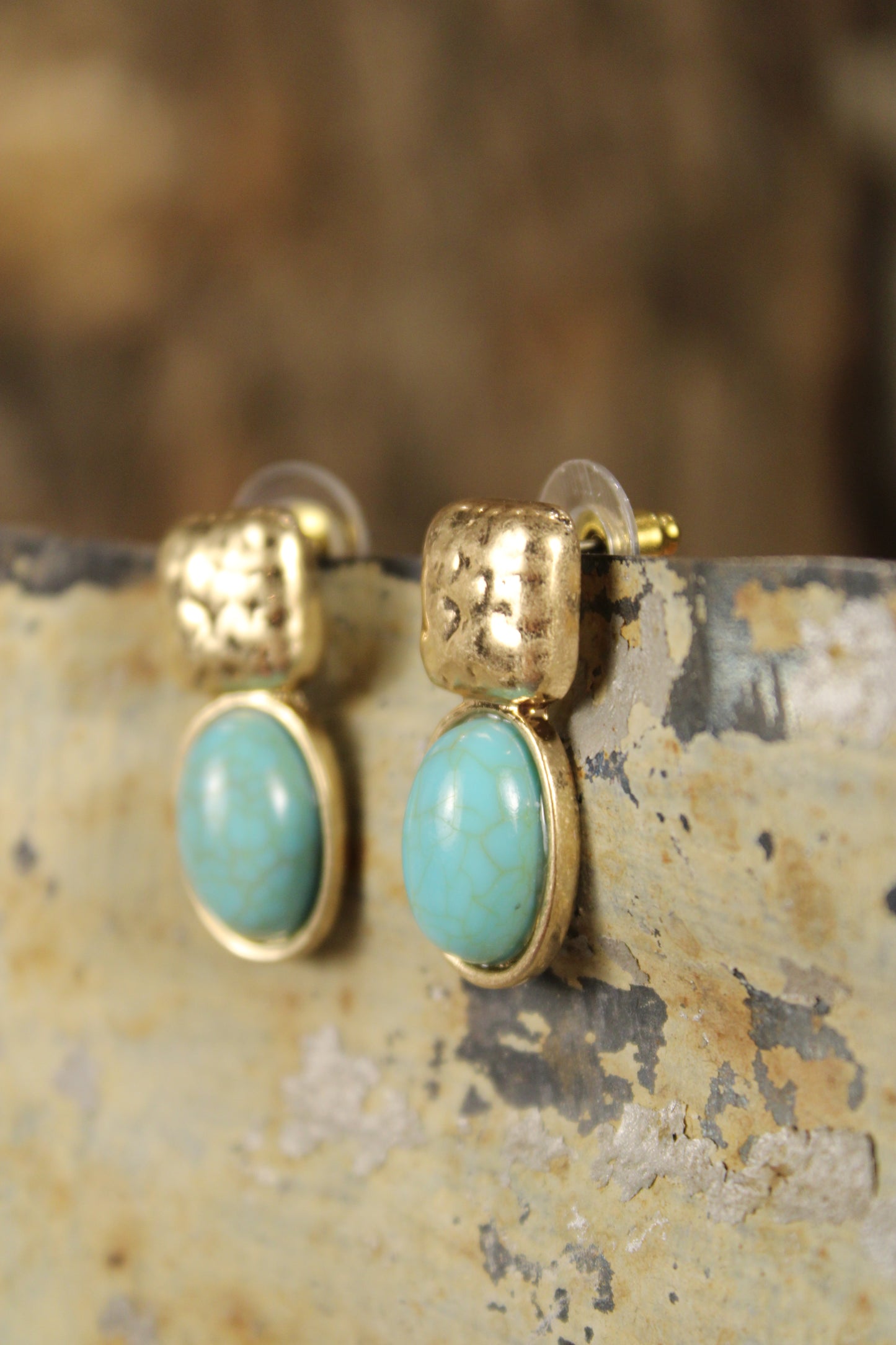 Boho Turquoise Nugget Earrings