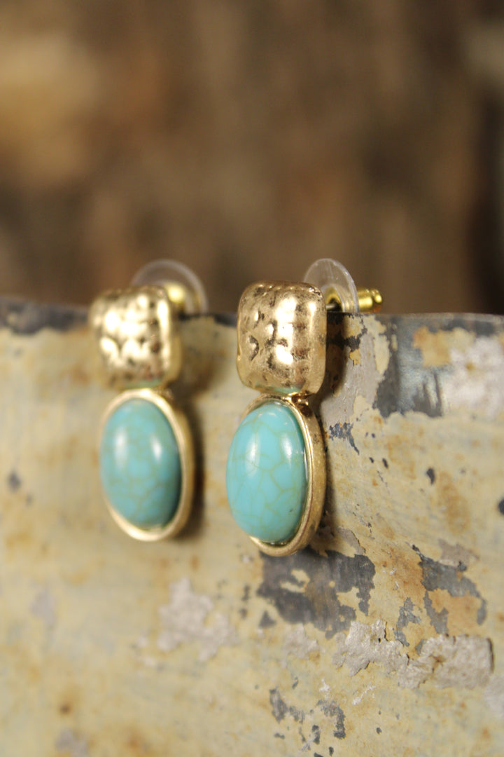 Boho Turquoise Nugget Earrings