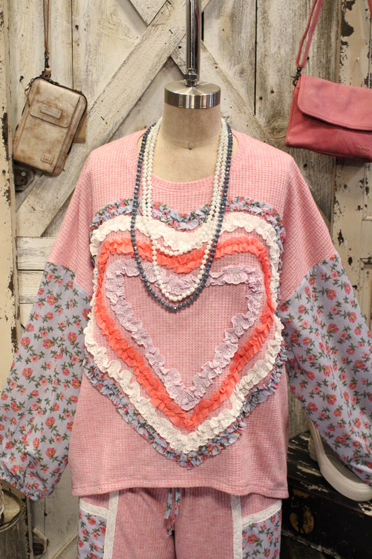 Love In Bloom Waffle-Knit Top
