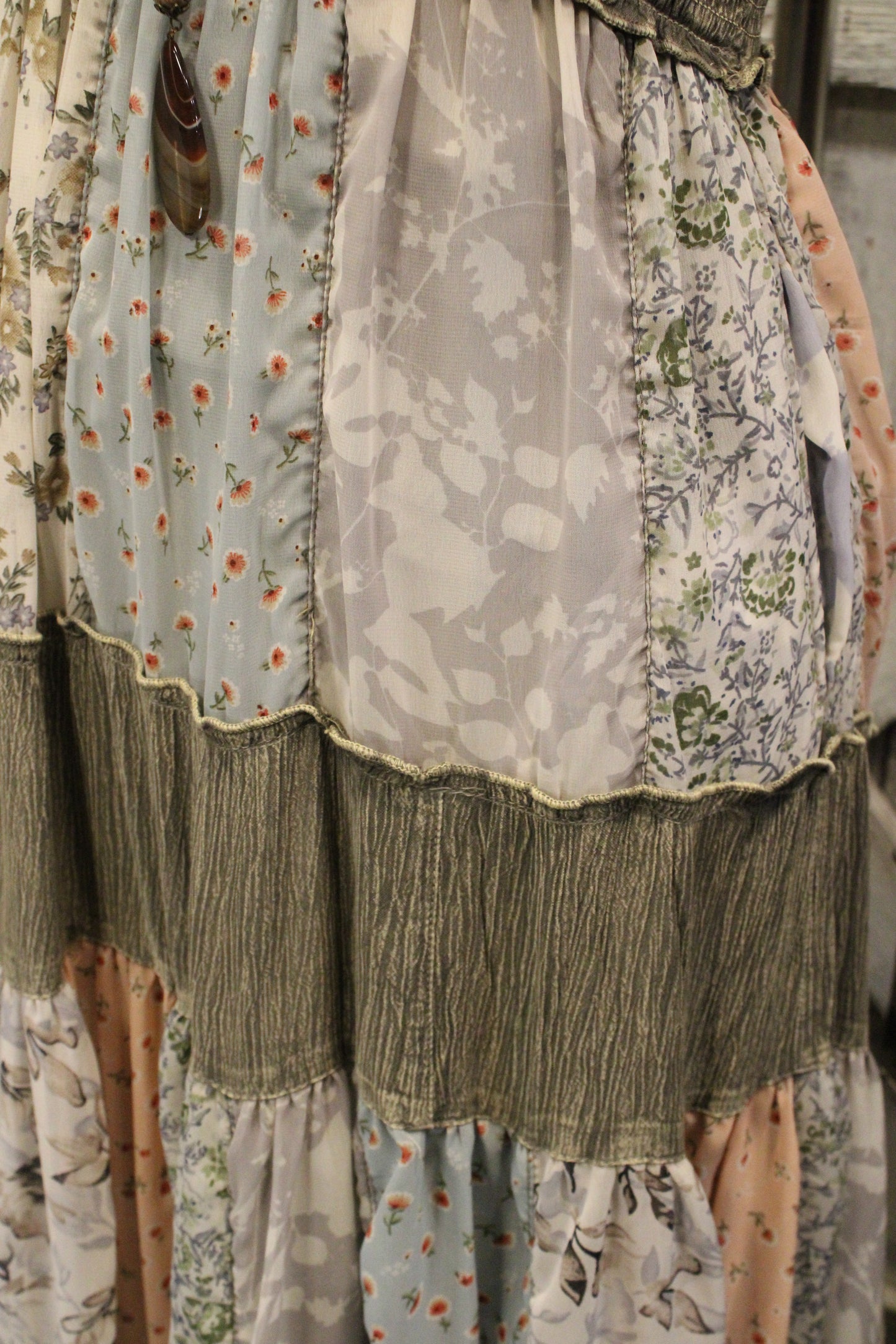 Mismatched Mindy Gravel Patched Maxi Dress