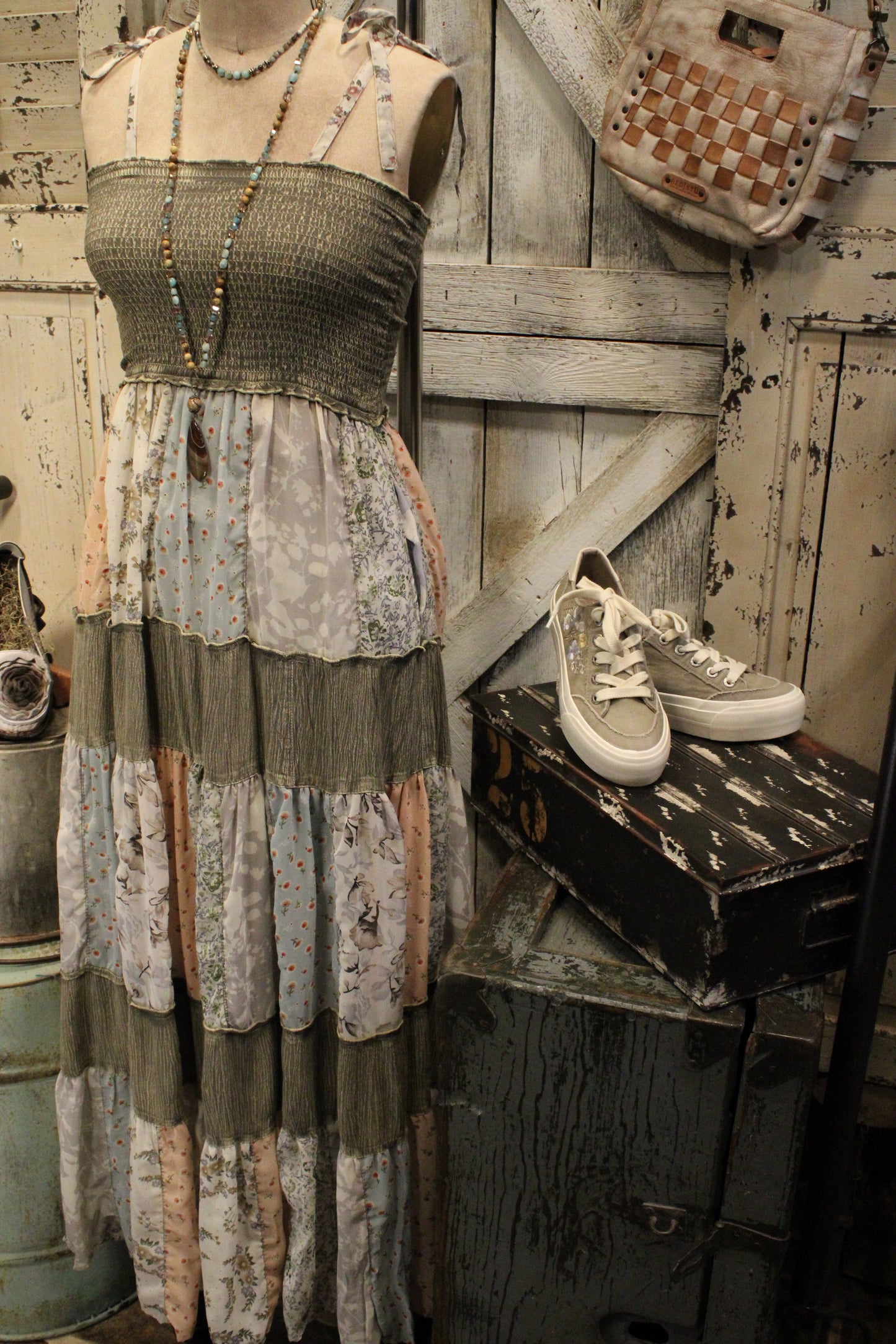 Mismatched Mindy Gravel Patched Maxi Dress