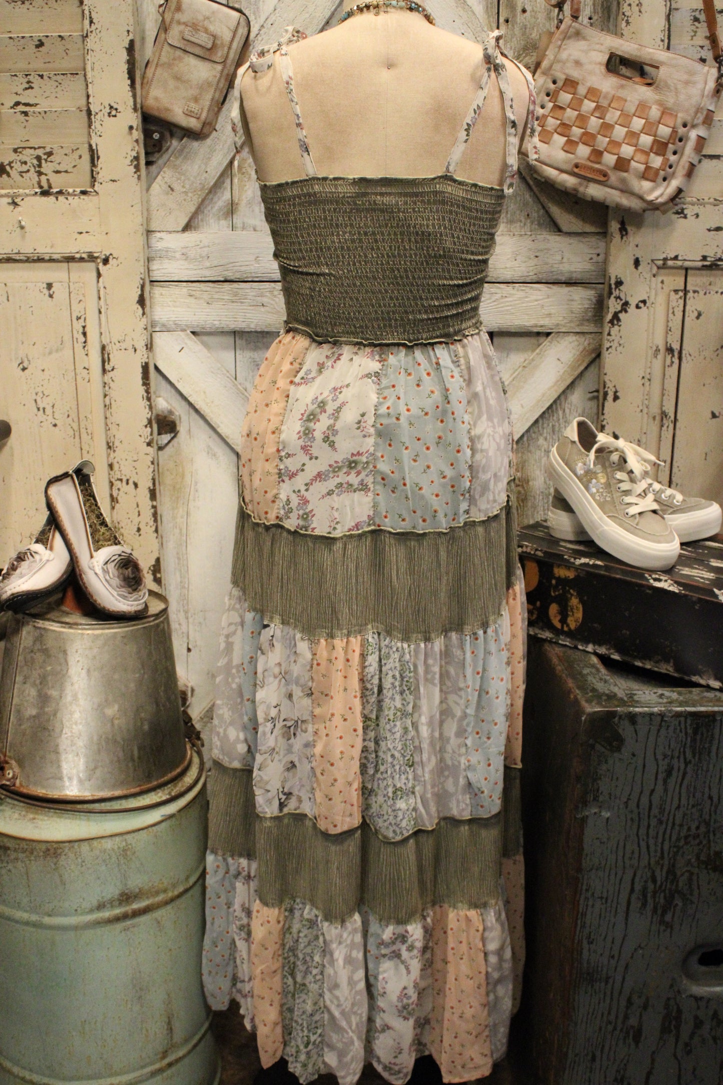 Mismatched Mindy Gravel Patched Maxi Dress