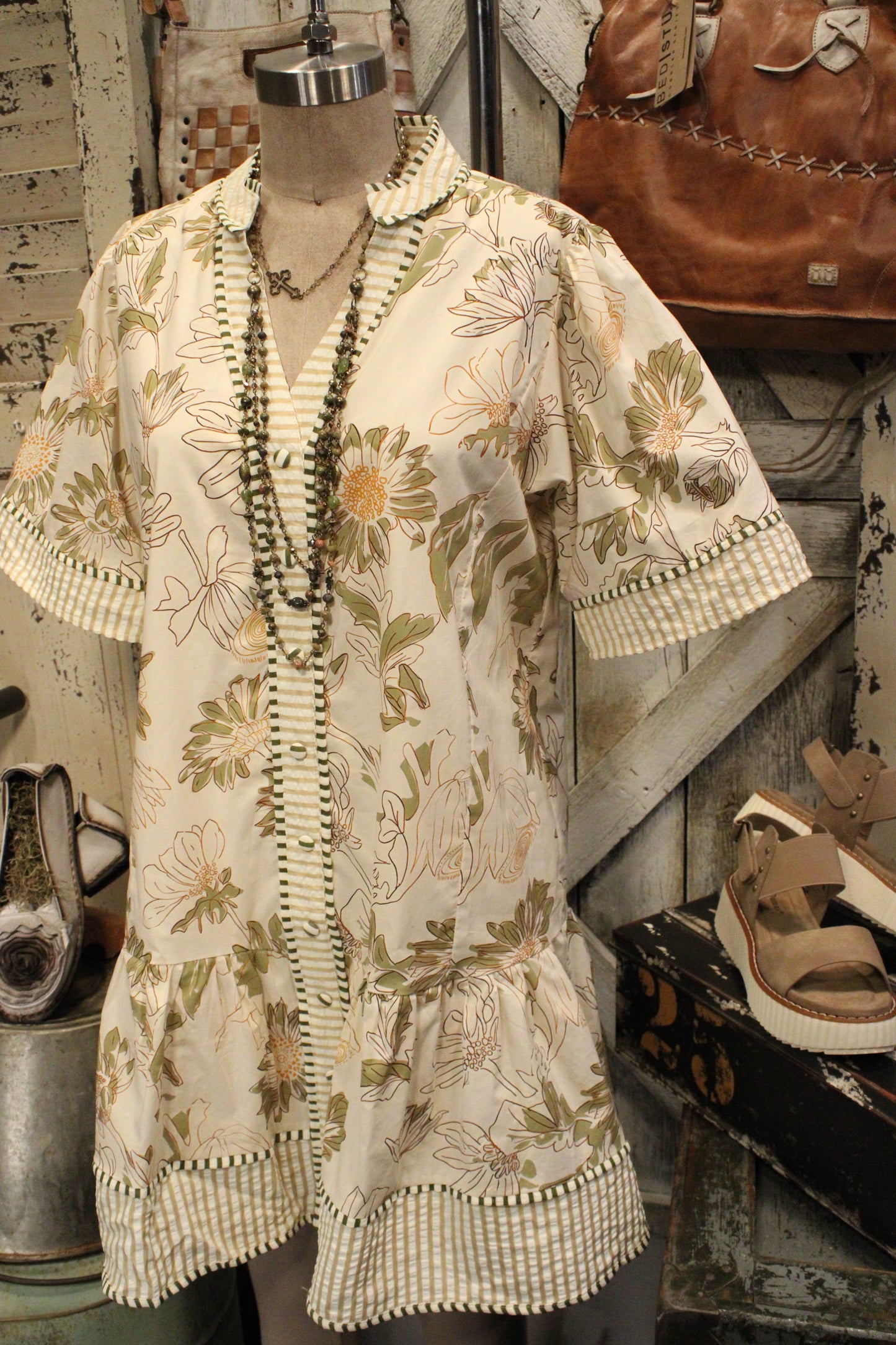 Willow Garden Cotton Stripe Dress