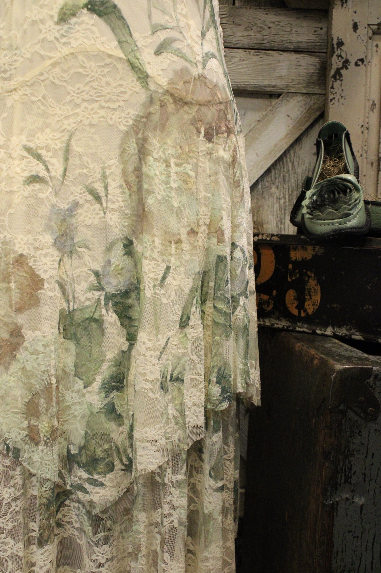 Park Strolls Big Green Rose Tank Dress