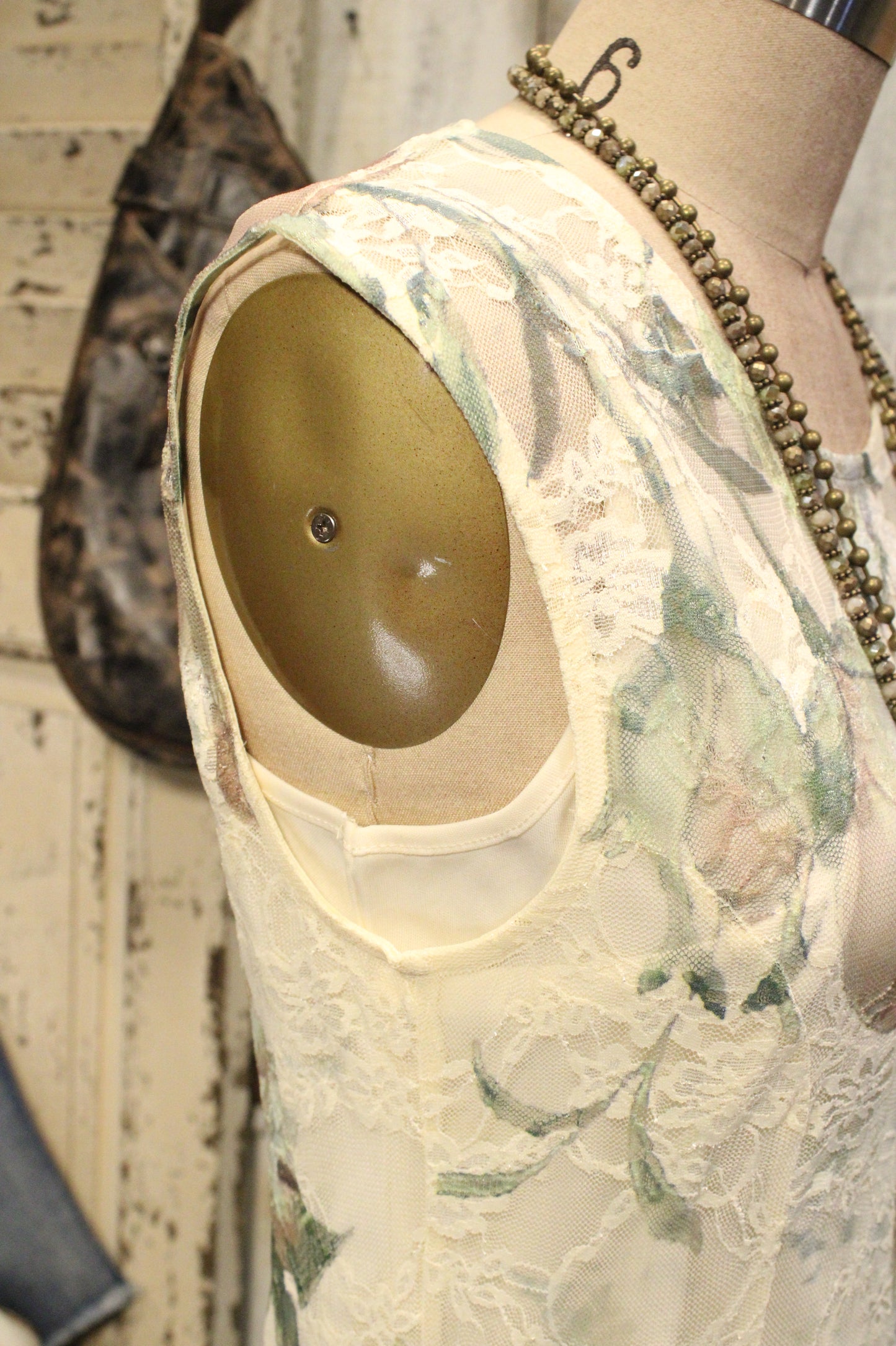 Park Strolls Big Green Rose Tank Dress