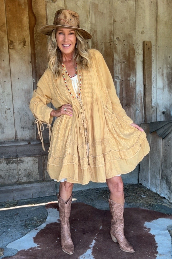 Golden Sunbeam Tie Cardigan