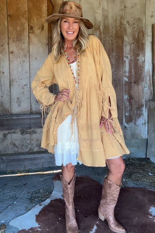 Golden Sunbeam Tie Cardigan