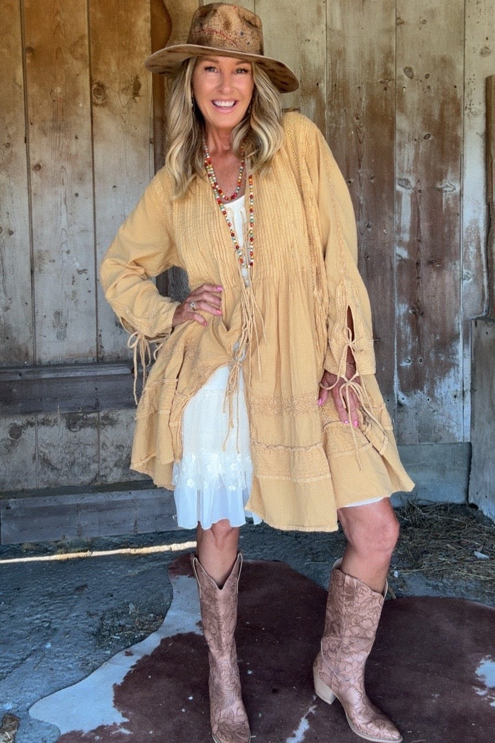 Golden Sunbeam Tie Cardigan
