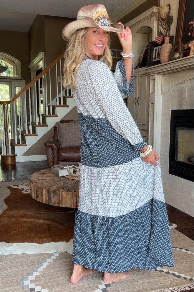 Waves &amp; Seashells Cotton Maxi Dress