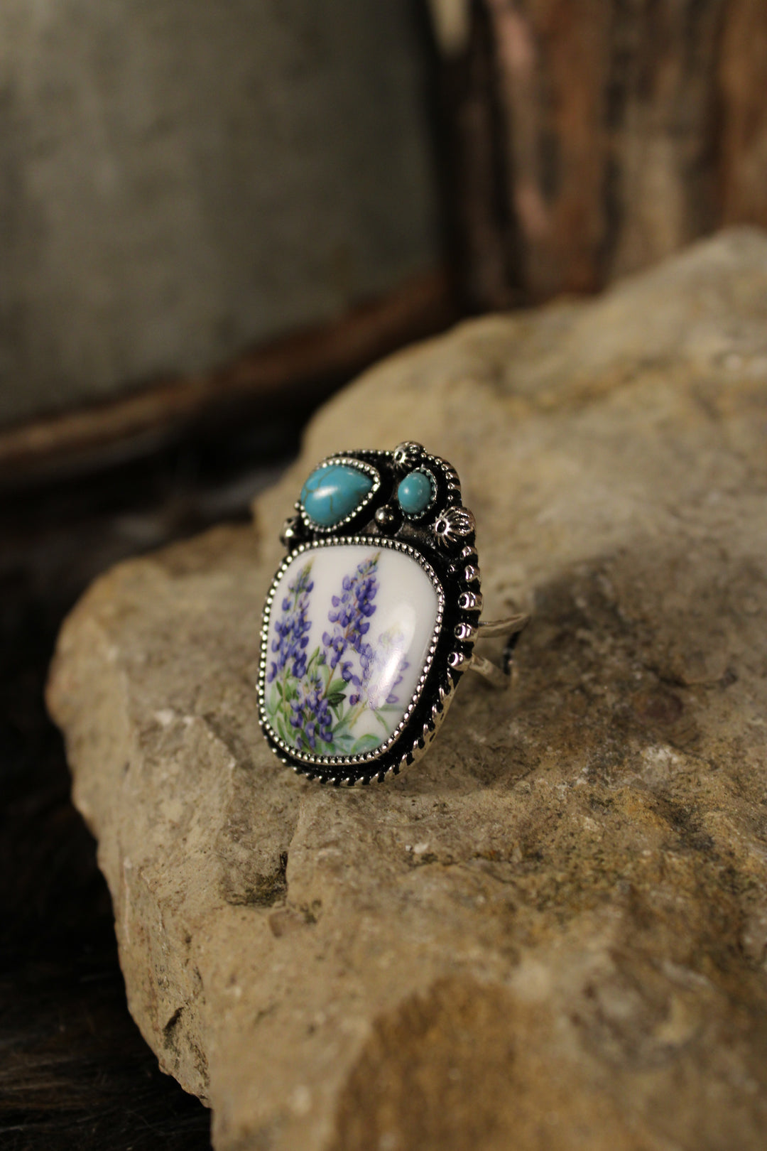 Bluebonnet Belle Statement Ring