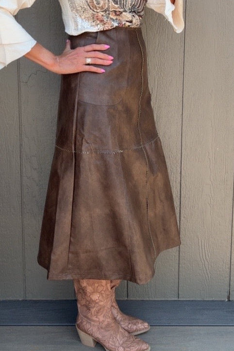 Copper Canyon Faux Leather Skirt