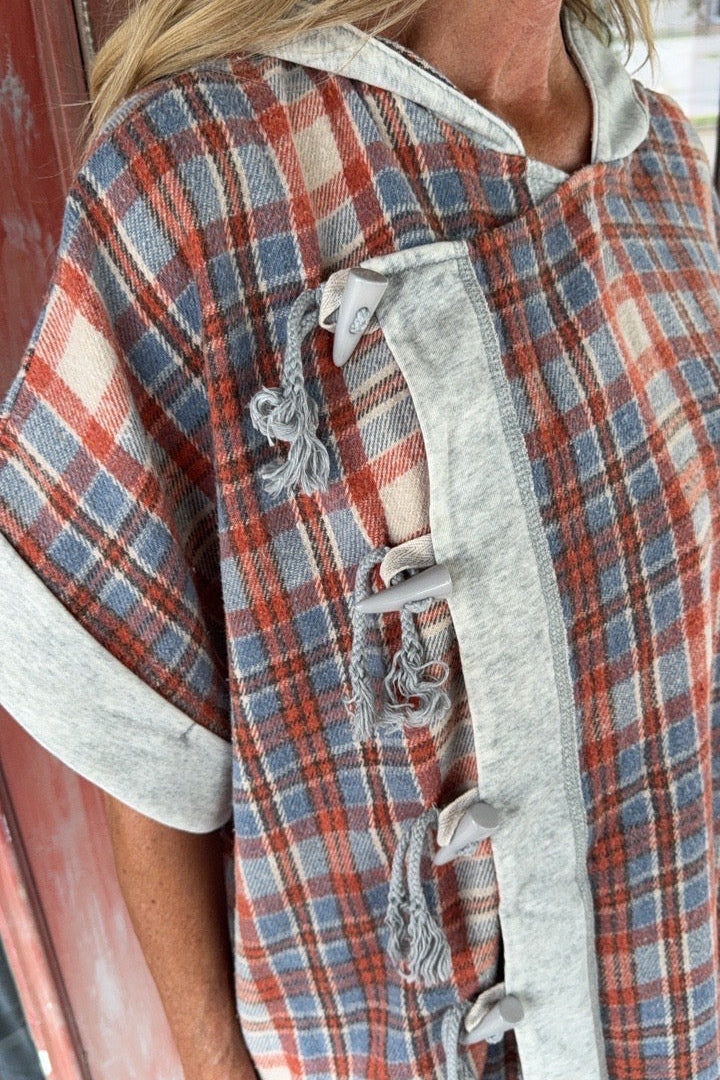 Cider &amp; Slate Hooded Poncho