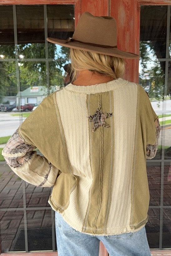 Starlight Olive Cotton Top