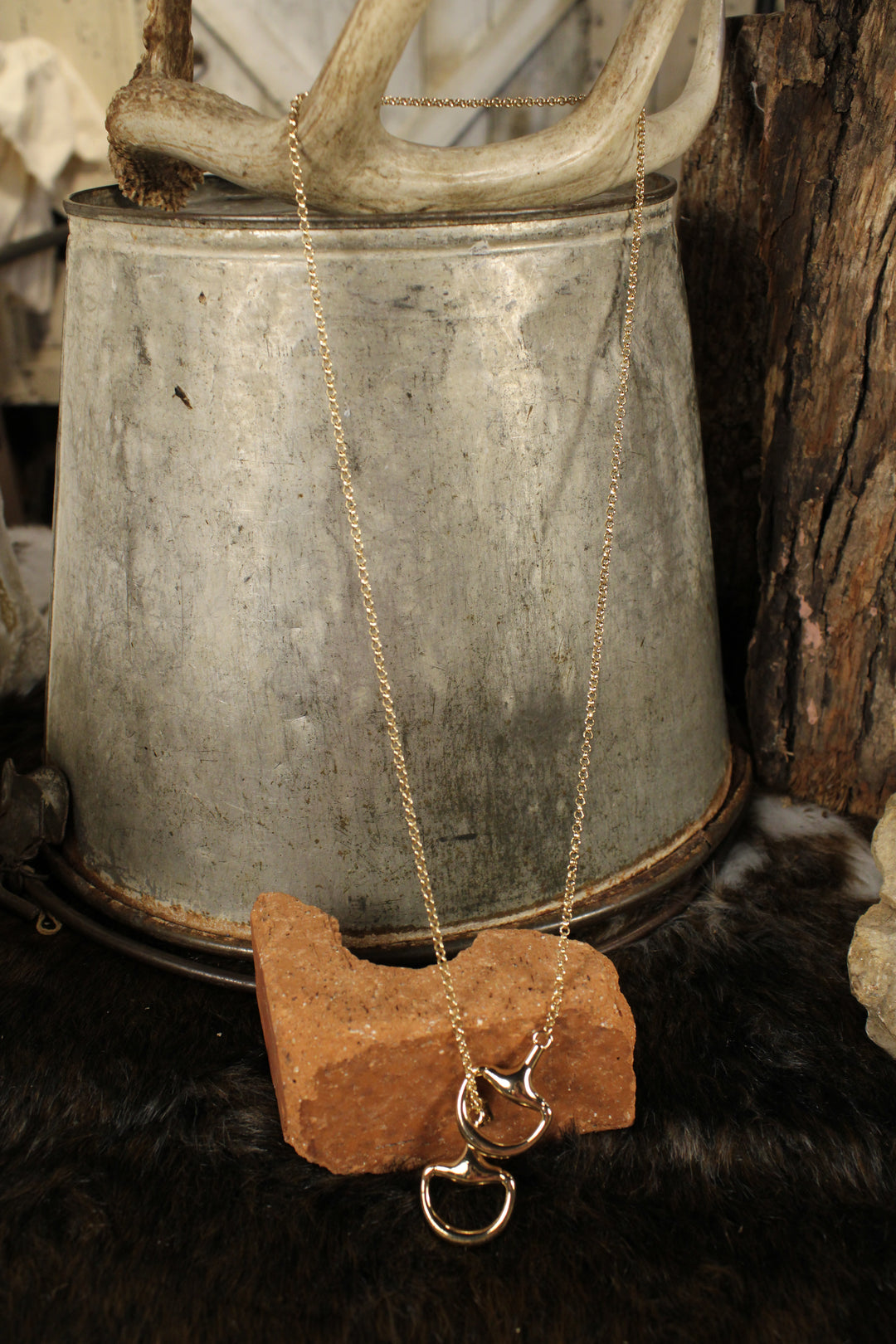 Golden Bridle Lariat Necklace
