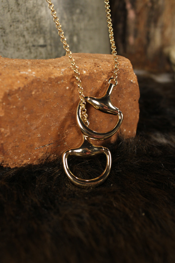 Golden Bridle Lariat Necklace