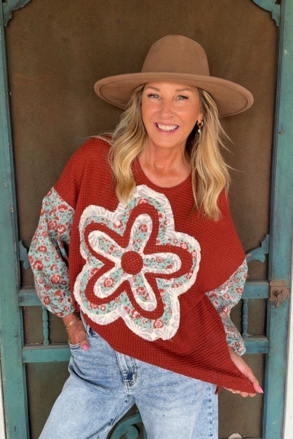 Ruby Garden Knitted Top