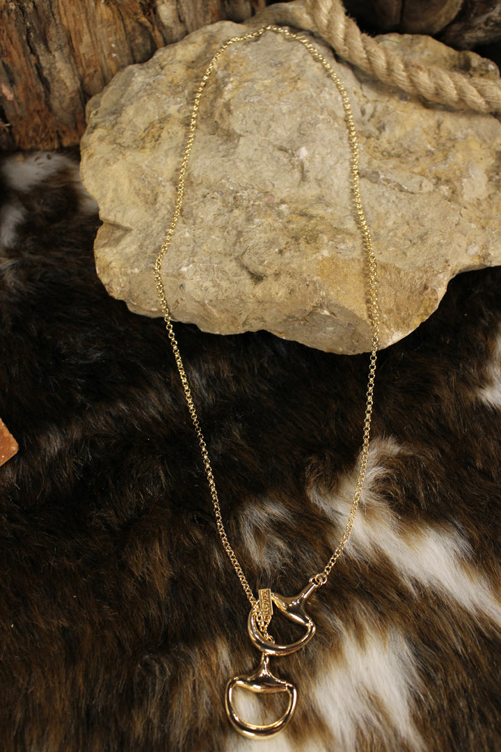 Golden Bridle Lariat Necklace