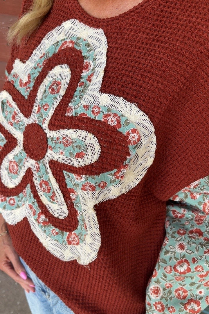 Ruby Garden Knitted Top