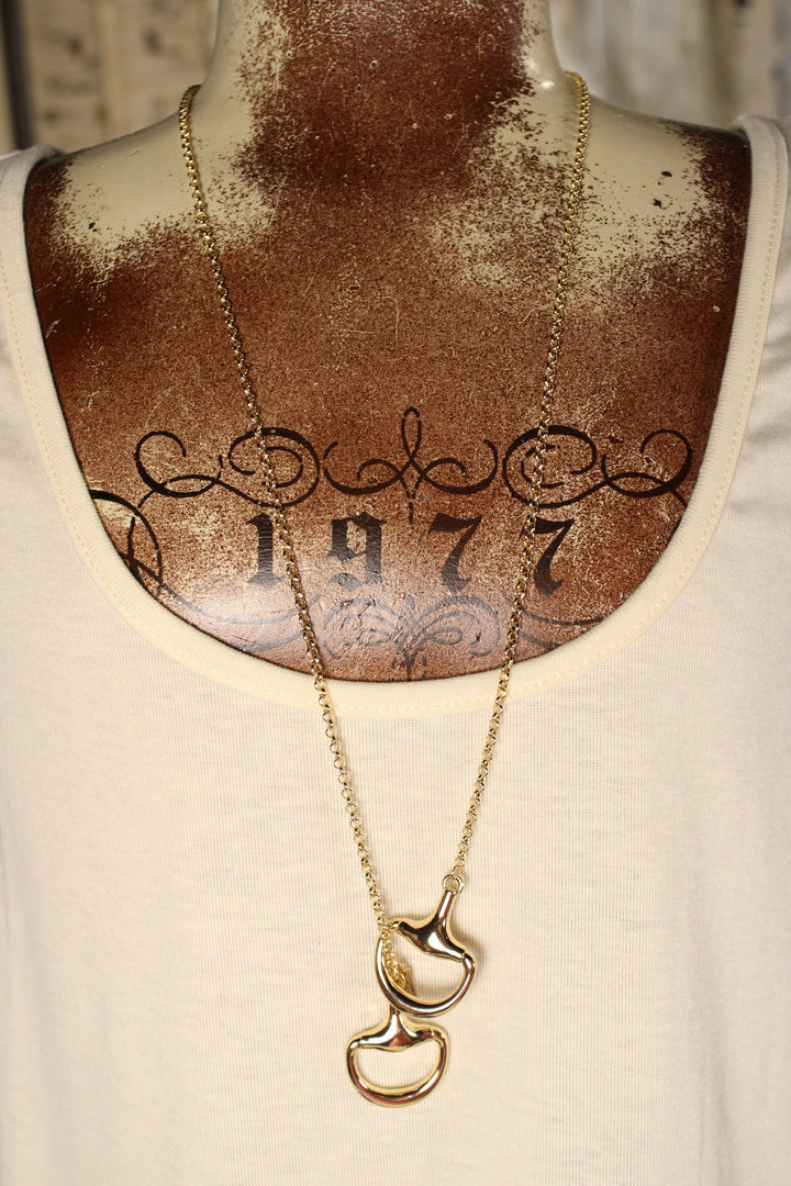 Golden Bridle Lariat Necklace