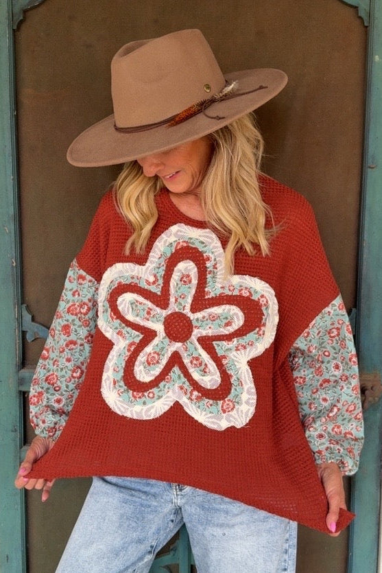 Ruby Garden Knitted Top