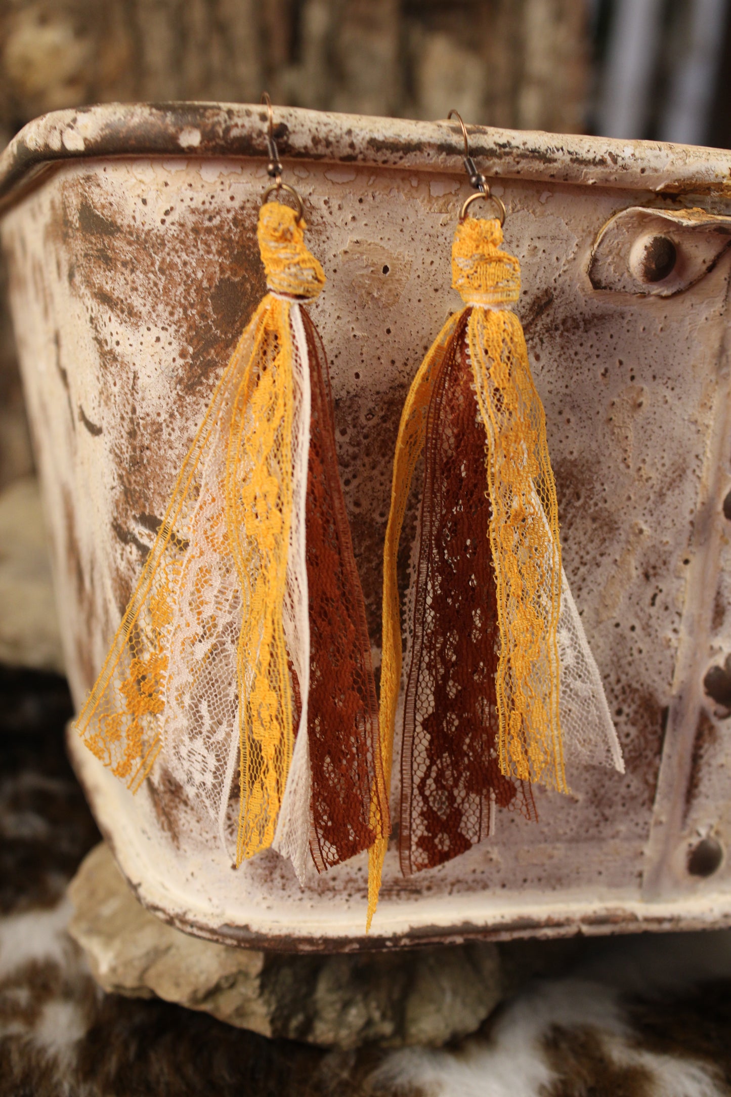 Pumpkin Spice Tassel Earrings