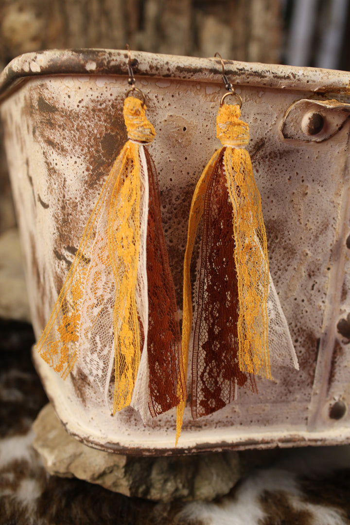 Pumpkin Spice Tassel Earrings