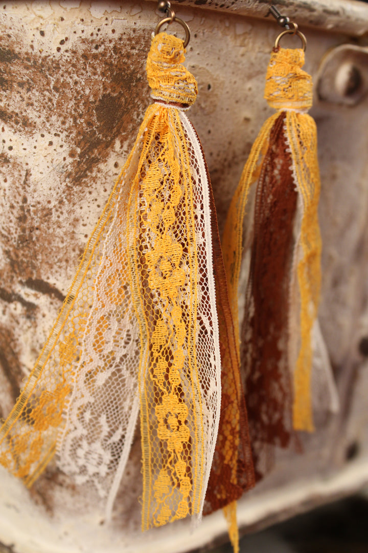 Pumpkin Spice Tassel Earrings