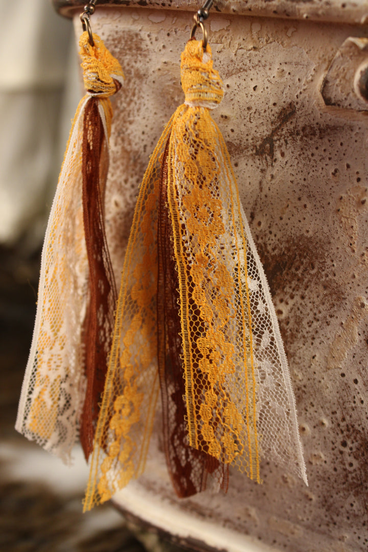 Pumpkin Spice Tassel Earrings