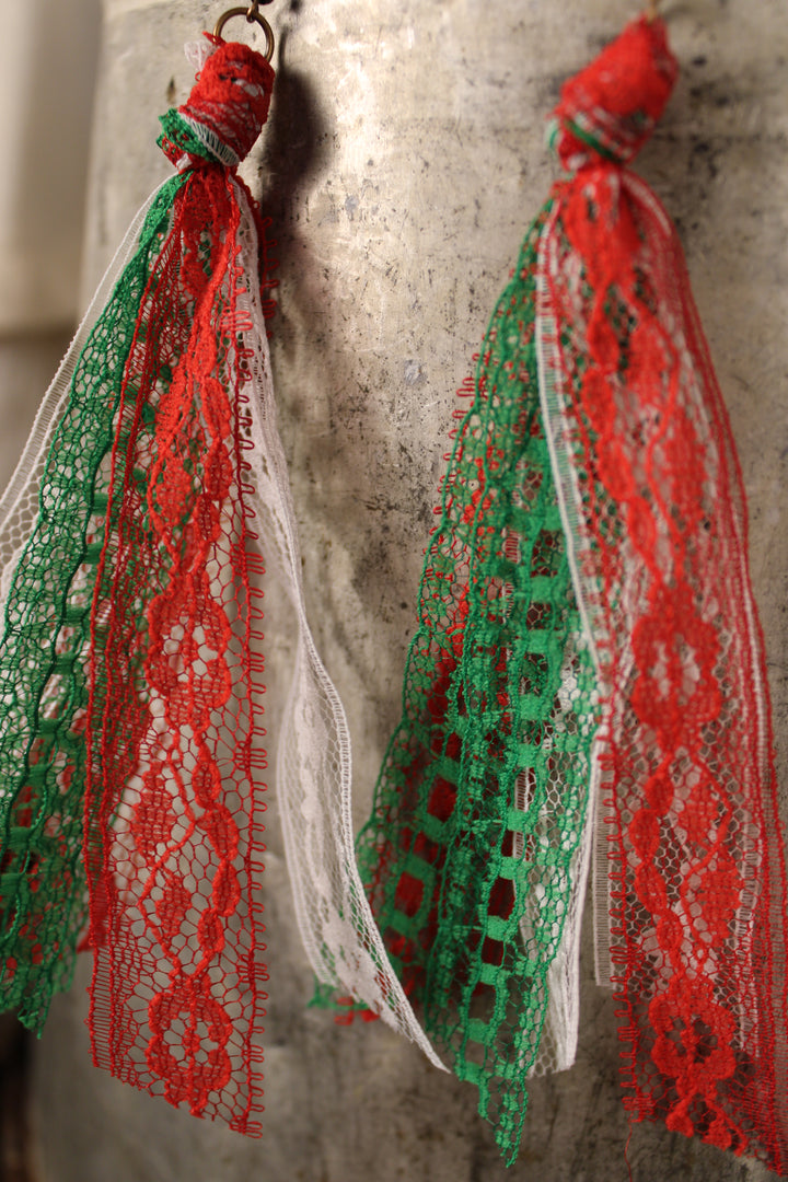 Festive Ribbon Tassel Earrings