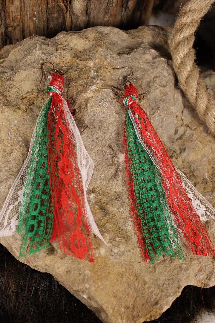 Festive Ribbon Tassel Earrings