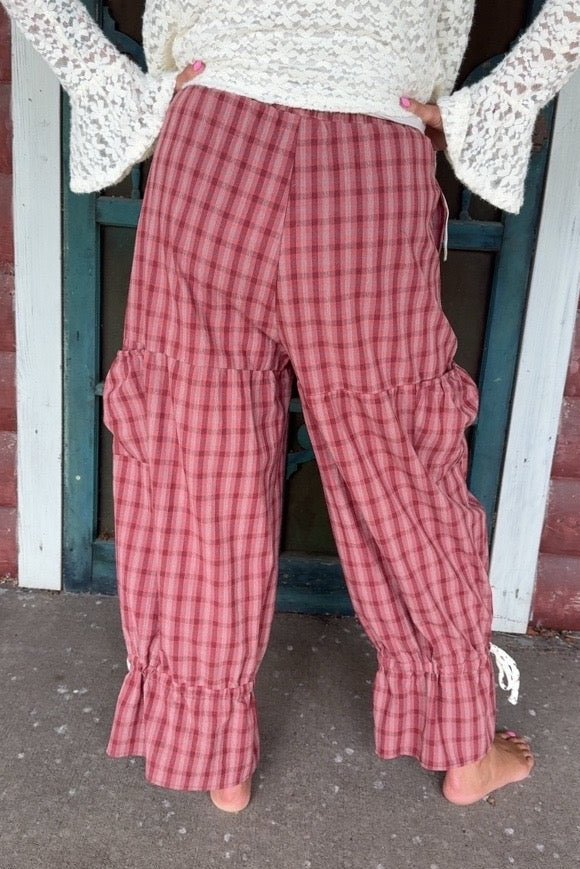 Rich Cherry Patchwork Pants