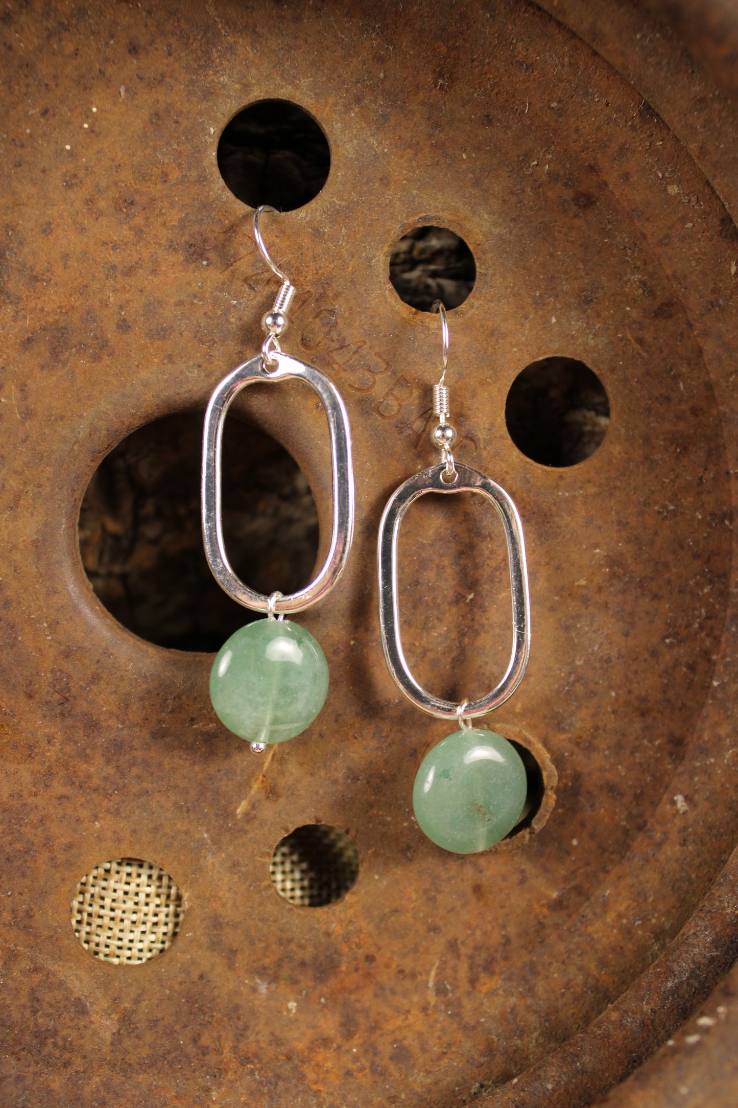 Silver Mila Earrings Green