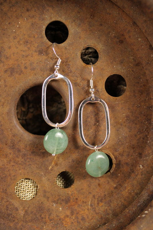Silver Mila Earrings Green