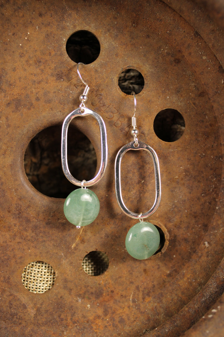 Silver Mila Earrings Green