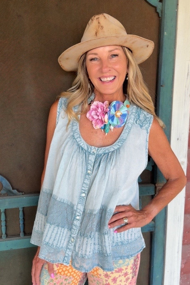 Vintage Breeze Cotton Blouse