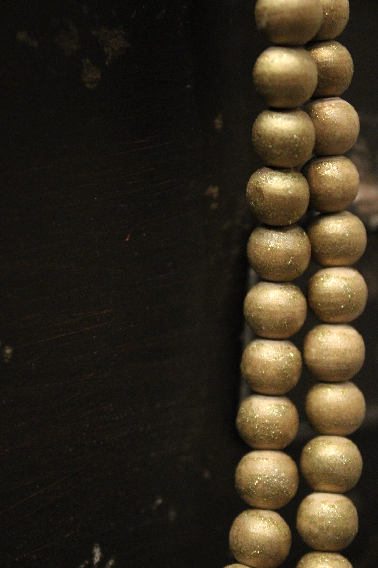 Gold Teakwood Bead Necklace