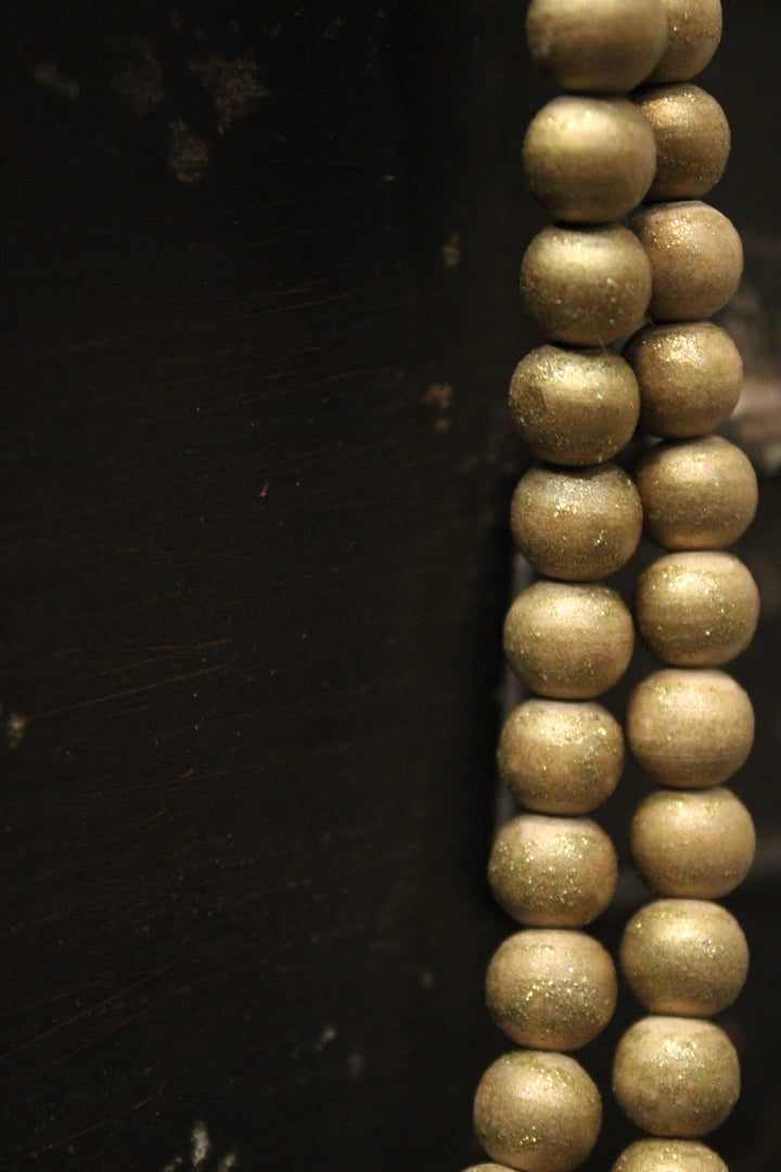 Gold Teakwood Bead Necklace