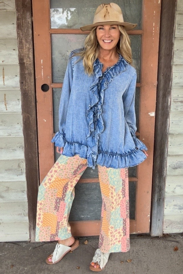 Whispering Willow Ruffle Blouse