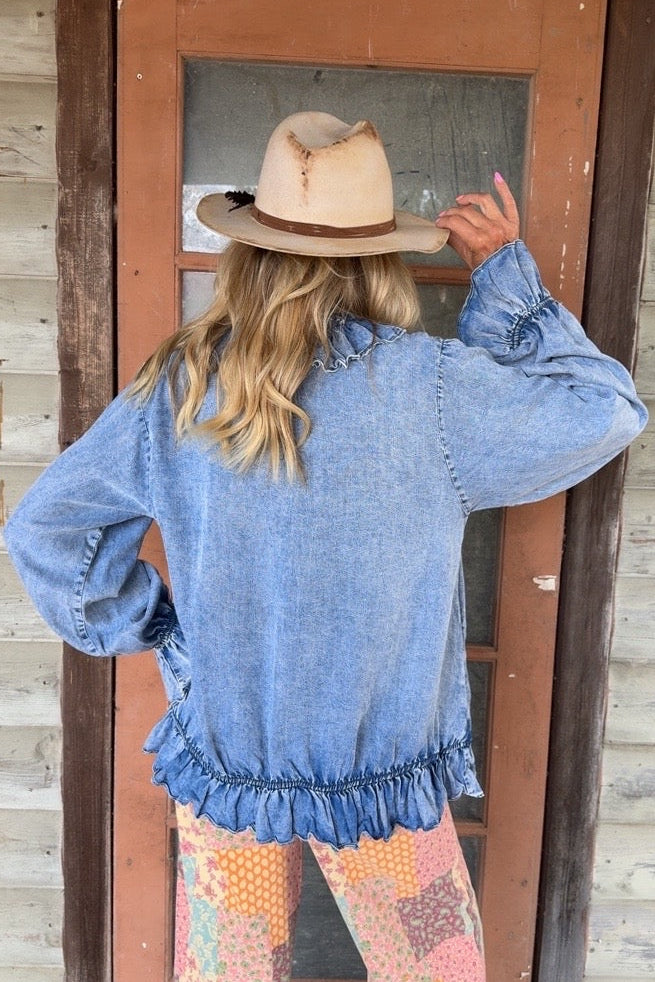 Whispering Willow Ruffle Blouse