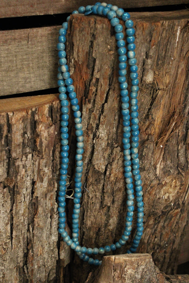 Teal Teakwood Bead Necklace