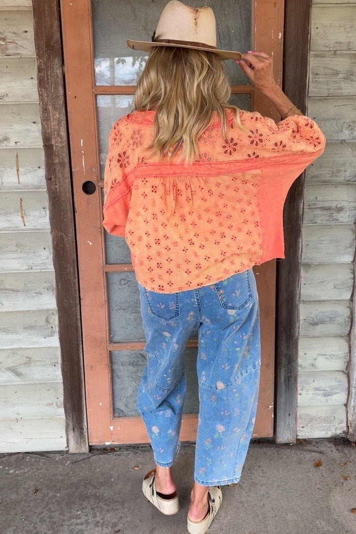 Sweet Pea Floral Blue Pants