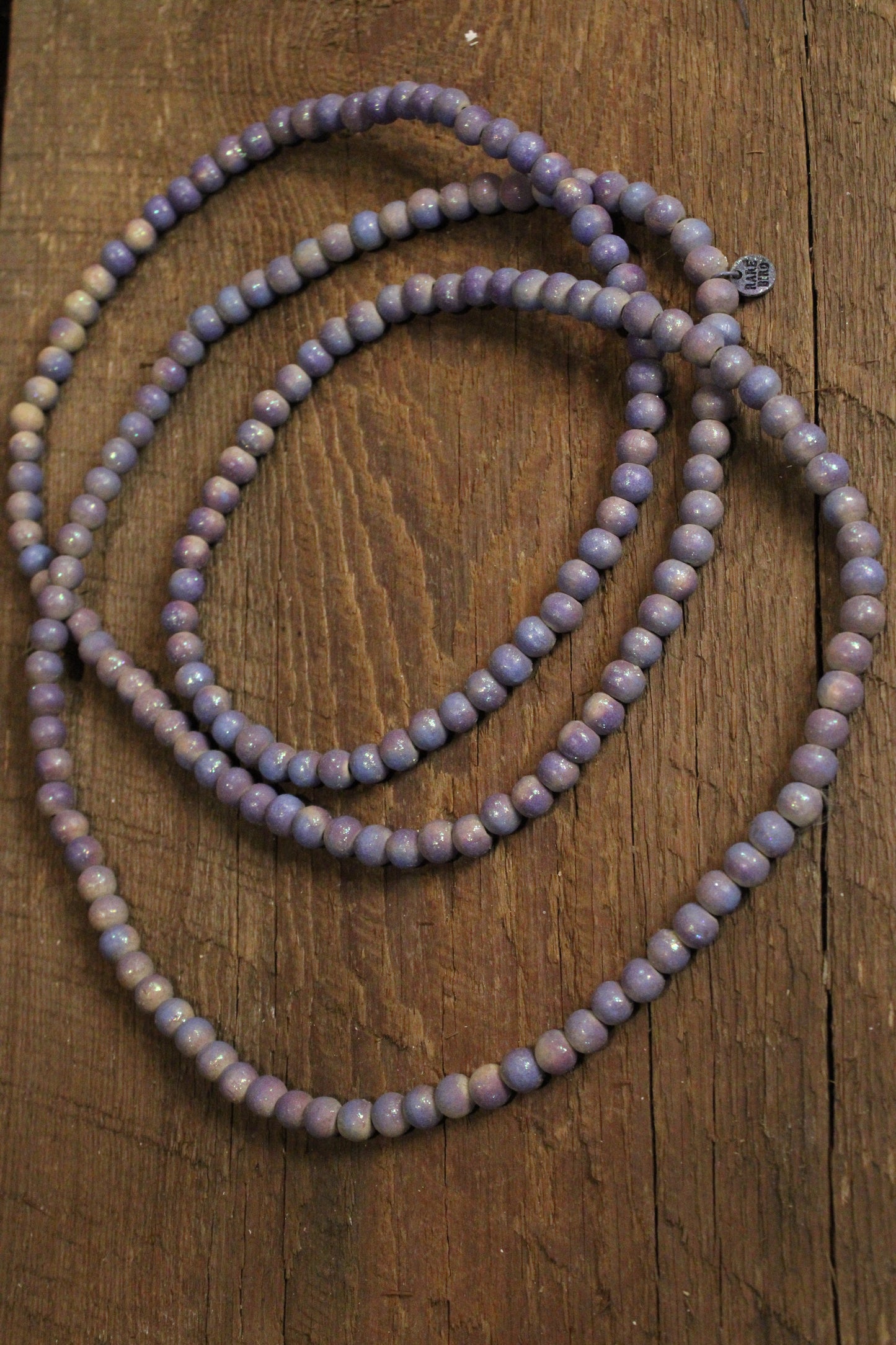 Lilac Teakwood Bead Necklace