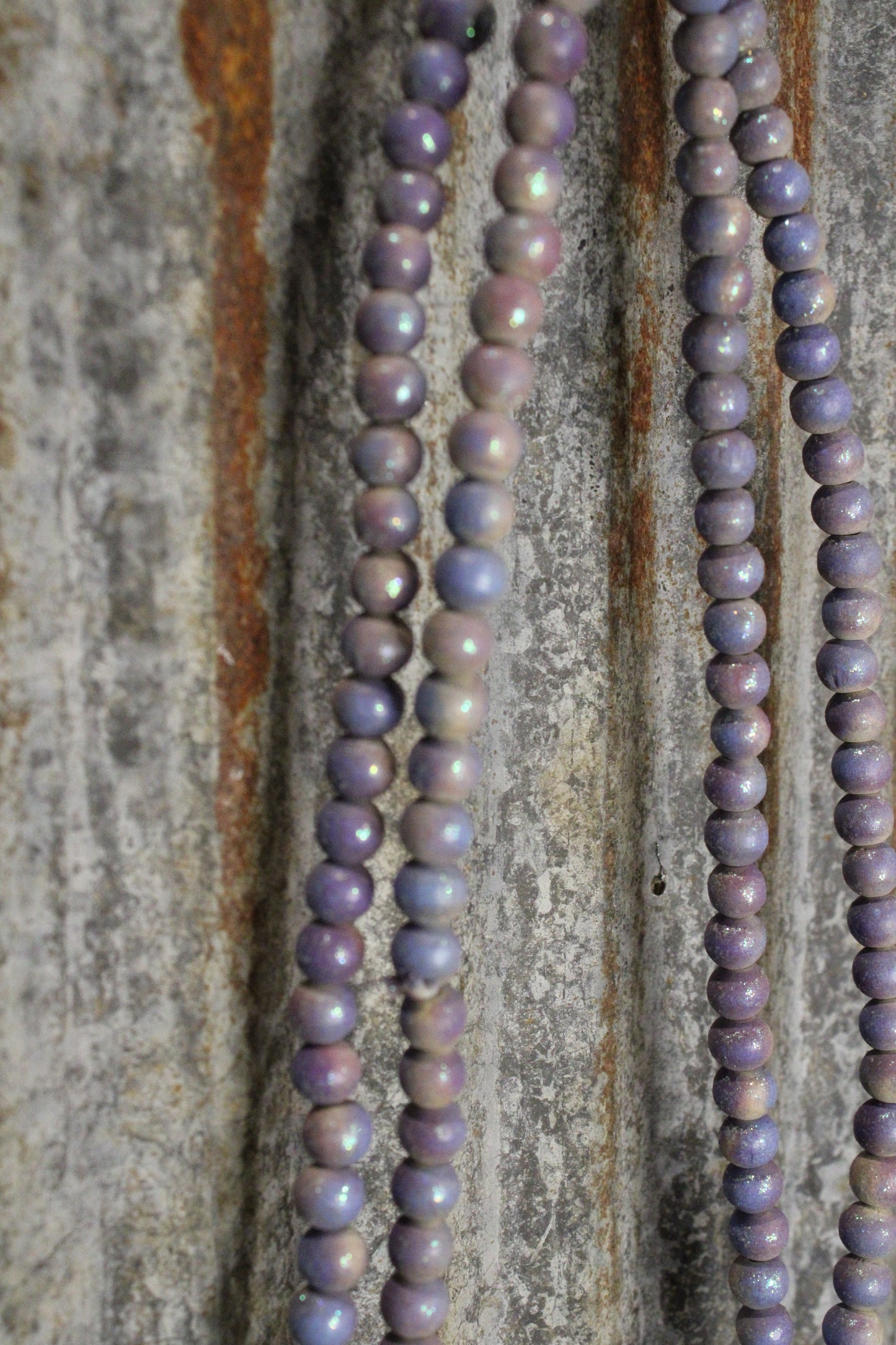 Lilac Teakwood Bead Necklace